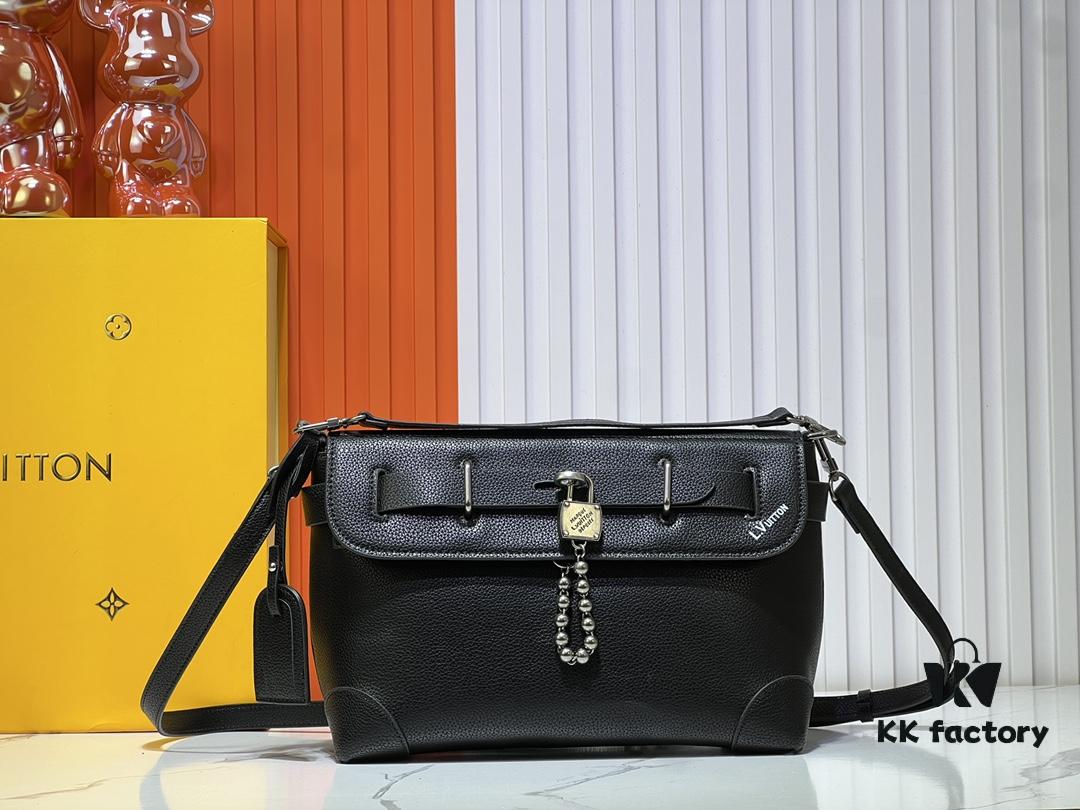 693064ca6e68136f4d9a44fe Upgraded M11607 Full Leather Black M11533 Monogram Gradient Steamer Crossbody Bag