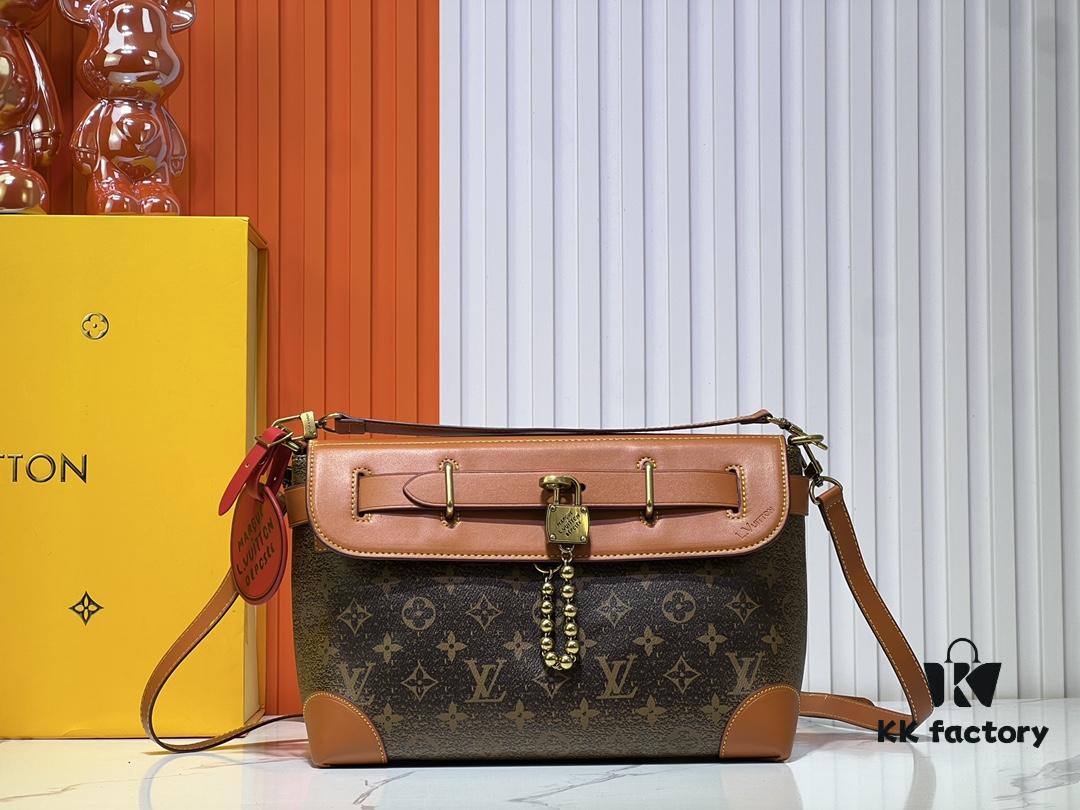 693064ce6e68136f4d9a4507 Upgraded M11607 Full Leather Black M11533 Monogram Gradient Steamer Crossbody Bag