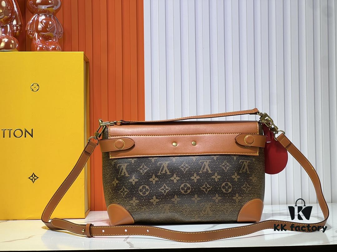693064d16e68136f4d9a450d Upgraded M11607 Full Leather Black M11533 Monogram Gradient Steamer Crossbody Bag