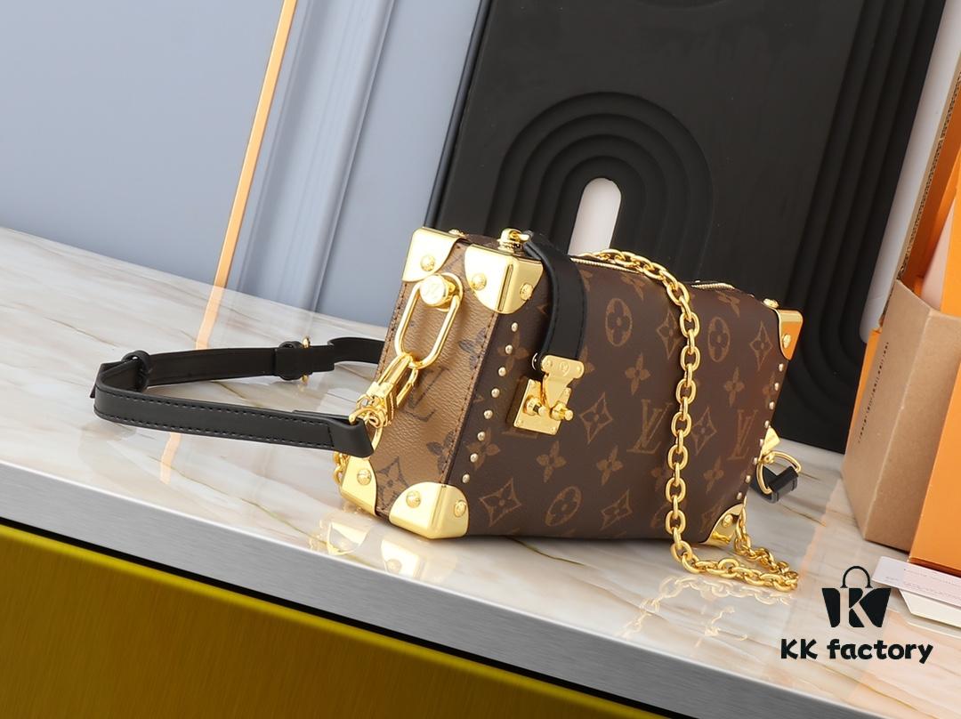 Upgraded Original M46356 M46358 2025 Spring Runway Style Horizontal Mini Trunk LV Side Trunk Eileen Gu Box Bag