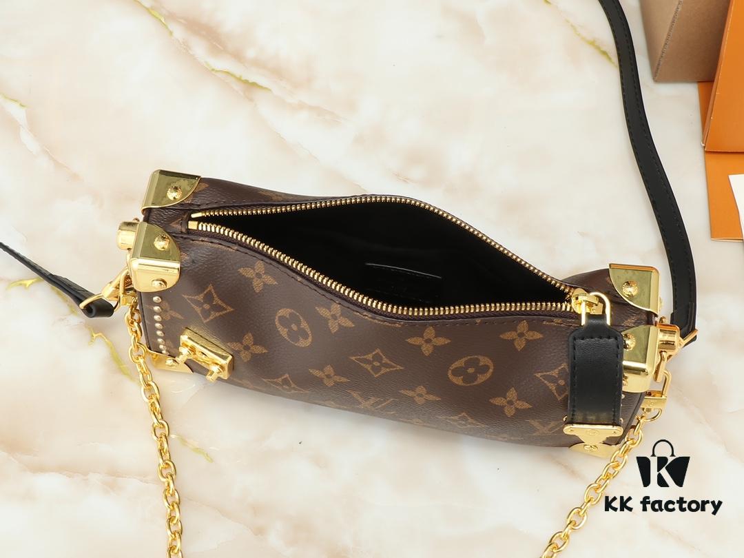 Upgraded Original M46356 M46358 2025 Spring Runway Style Horizontal Mini Trunk LV Side Trunk Eileen Gu Box Bag