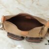 Upgraded Original M12697 Full Leather Khaki Monogram Bag, Floral Material, Classic Canvas with Wide Strap, Magnetic Double Pockets on Both Sides, Adjustable Wide Strap with Monogram Canvas, Infusing Practical Functionality into Avant-garde Design