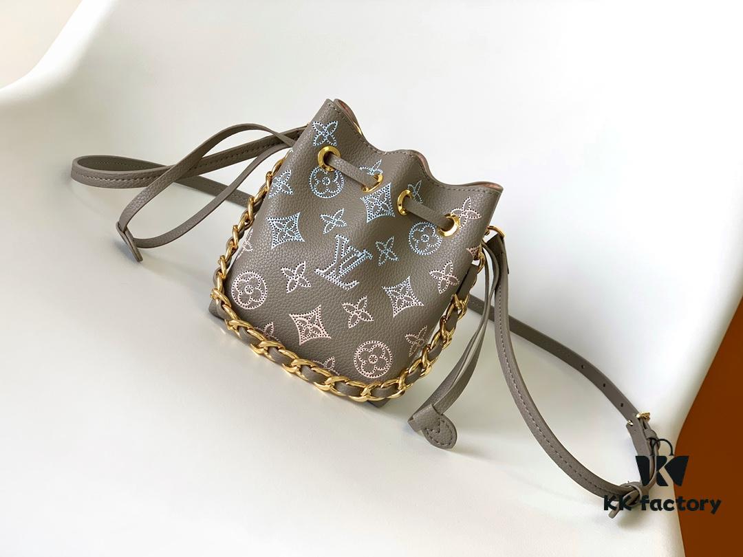 693065416e68136f4d9a45f0 Pico Bella Bucket Bag in Perforated Calfskin Leather