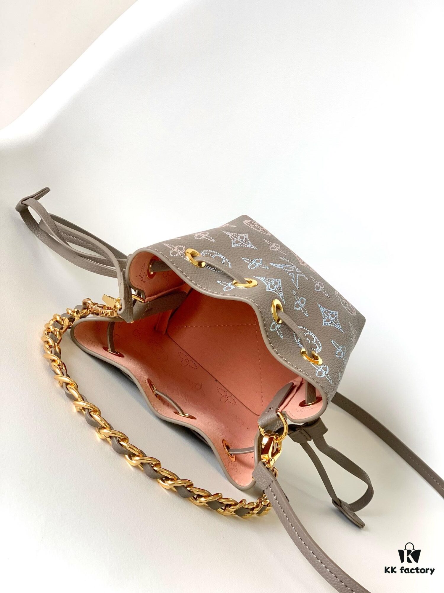 6930655f6e68136f4d9a4627 Pico Bella Bucket Bag in Perforated Calfskin Leather