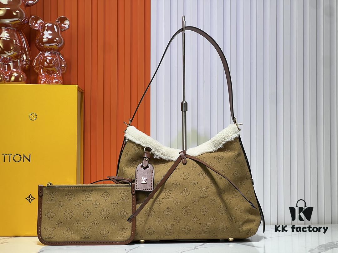 6930656f6e68136f4d9a4649 M11843 M46203 (Suede Leather with Digital Perforation Technique, Aligned Pattern) CarryAll Small Bag from LV Ski Collection