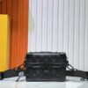 Soul Trunk Bag in Black and Multicolor Grain Leather