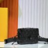 Soul Trunk Bag in Black and Multicolor Grain Leather