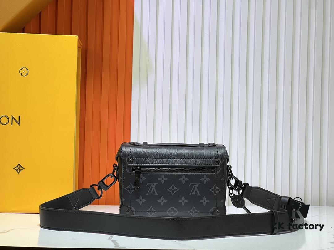 Soul Trunk Bag in Black and Multicolor Grain Leather