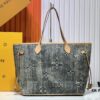 6930664d6e68136f4d9a480f M45865 M40995 This Neverfull Medium Bag is crafted from Monogram Tiles canvas in a tote silhouette, accented with leather trim outlining the top and handles. The central LV Circle signature complements the watercolor-effect Monogram pattern, while the printed zip pouch can be removed for separate use.