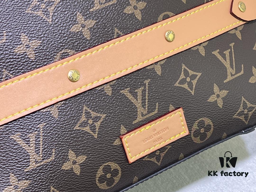 693066556e68136f4d9a4822 Upgraded Version Retro Trunk Bag 44752, Old Flower, Black Flower, Black Check, LV Classic Refined Trunk Bag