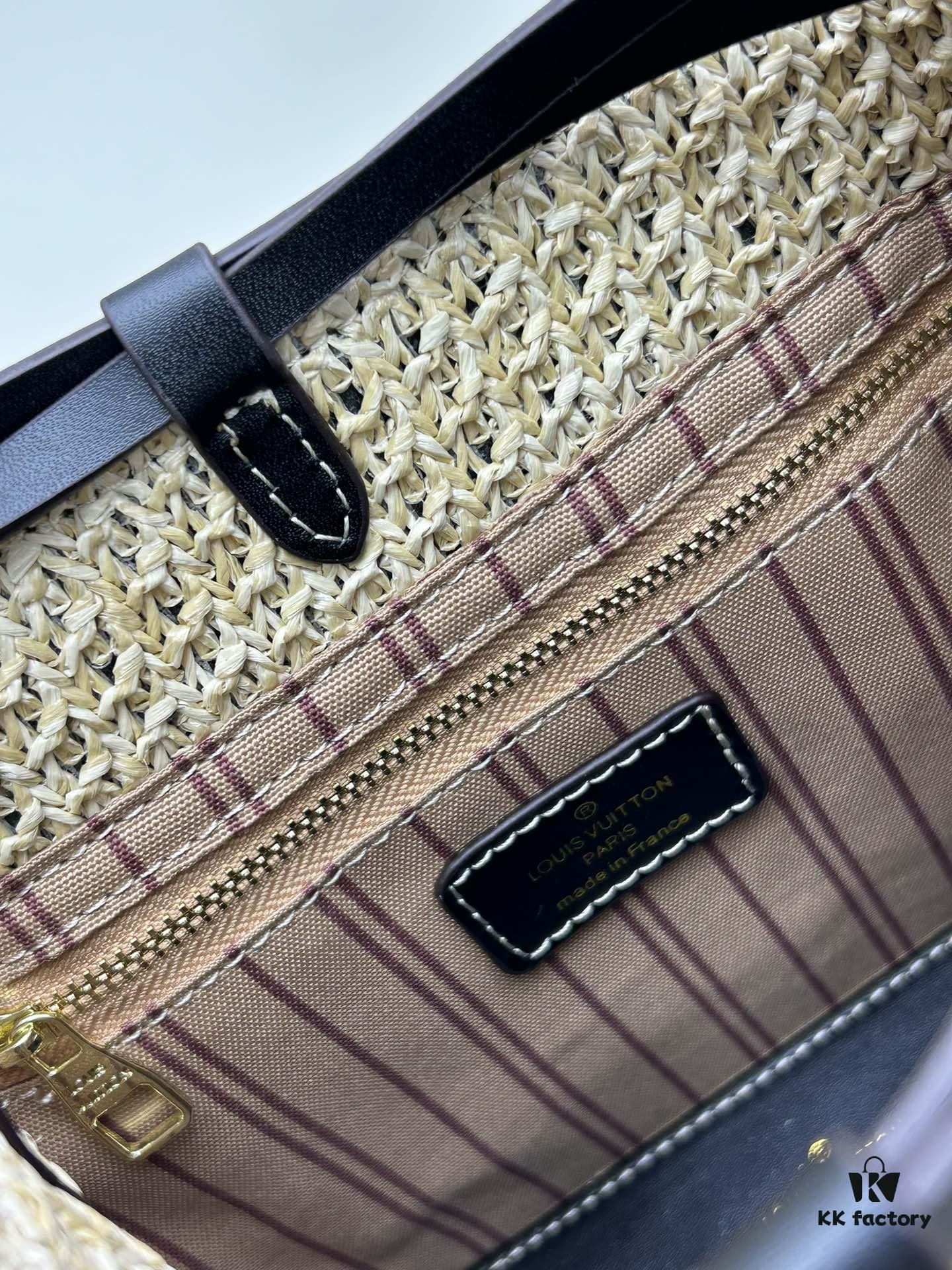 6930666e6e68136f4d9a4851 New Small LV NOE PURSE Bucket Bag in Raffia Leather