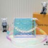 Exclusive Real Shot - Upgraded Version‼️ Transparent Colorful Most Beautiful LV [Rose] Official Website Colorful Toiletry Bag 67692 Silver Size W25 H20 D5 Super Hot New Arrival LV Original Order Matching Pattern Quality🌵 Classic Monogram Clutch Toiletry Bag