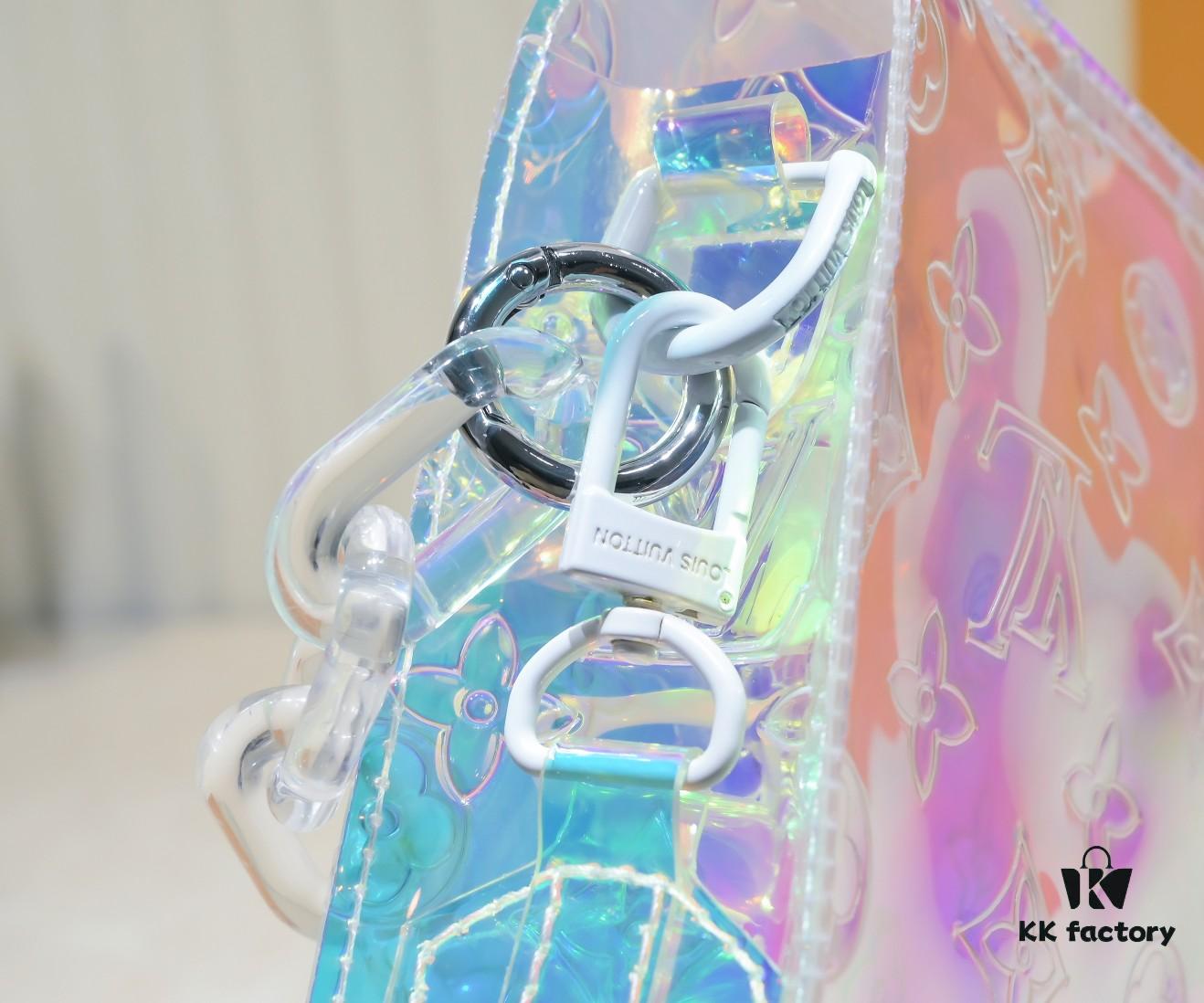 Exclusive Real Shot - Upgraded Version‼️ Transparent Colorful Most Beautiful LV [Rose] Official Website Colorful Toiletry Bag 67692 Silver Size W25 H20 D5 Super Hot New Arrival LV Original Order Matching Pattern Quality🌵 Classic Monogram Clutch Toiletry Bag