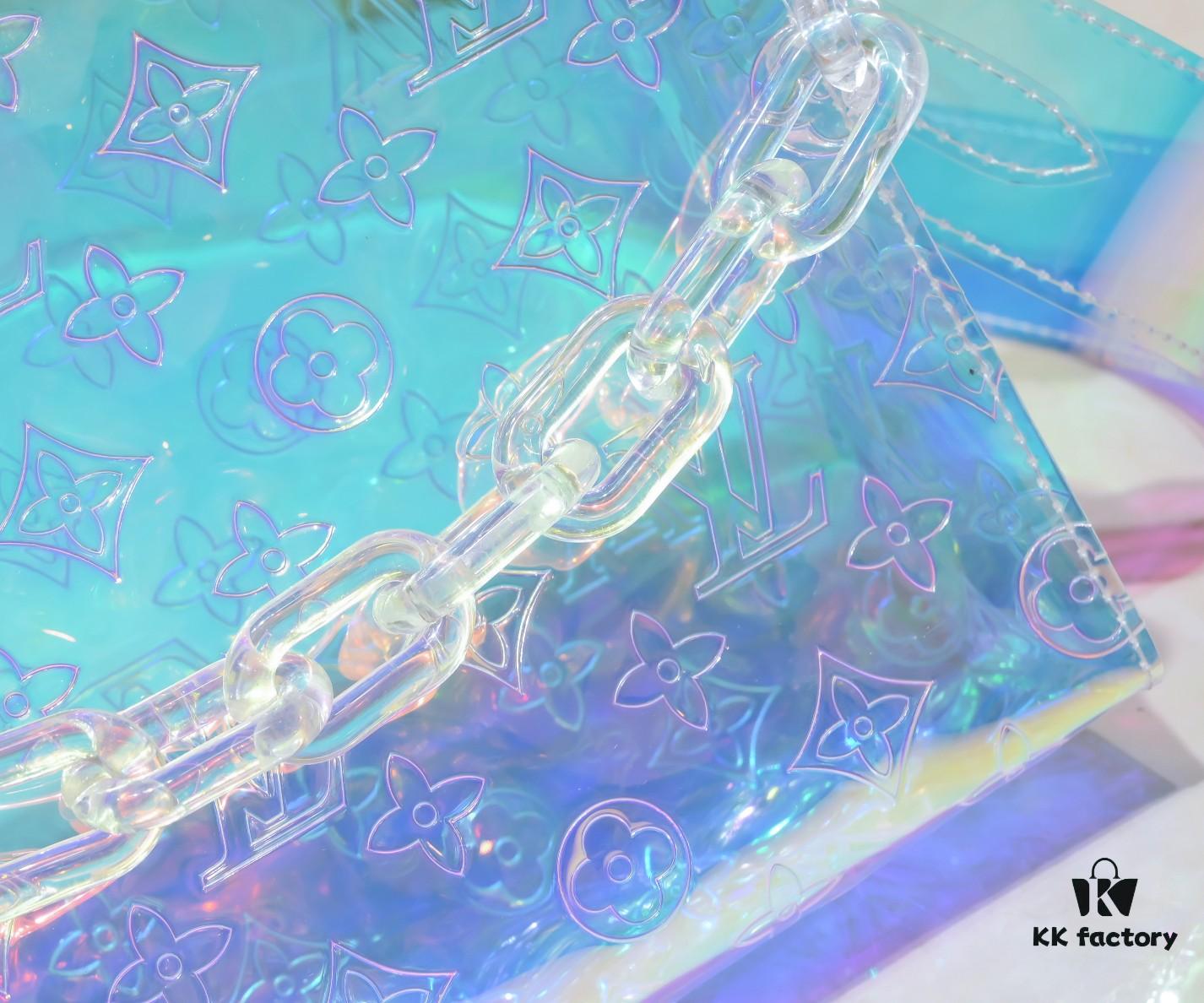 Exclusive Real Shot - Upgraded Version‼️ Transparent Colorful Most Beautiful LV [Rose] Official Website Colorful Toiletry Bag 67692 Silver Size W25 H20 D5 Super Hot New Arrival LV Original Order Matching Pattern Quality🌵 Classic Monogram Clutch Toiletry Bag