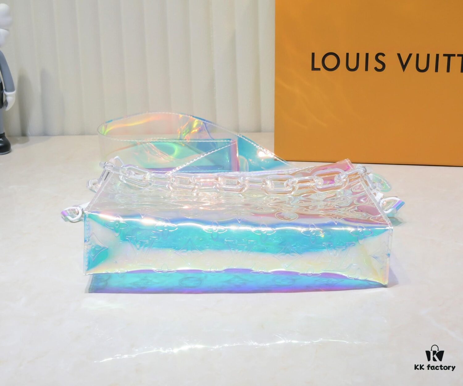 Exclusive Real Shot - Upgraded Version‼️ Transparent Colorful Most Beautiful LV [Rose] Official Website Colorful Toiletry Bag 67692 Silver Size W25 H20 D5 Super Hot New Arrival LV Original Order Matching Pattern Quality🌵 Classic Monogram Clutch Toiletry Bag