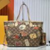 693066996e68136f4d9a48a9 M45865 M40995 This Neverfull Medium Handbag is crafted from Monogram Tiles canvas in a tote silhouette, accented with leather trim that defines the top and handles. The central LV Circle signature pairs playfully with the watercolor-effect Monogram pattern, while the printed zip pouch can be removed for separate use.