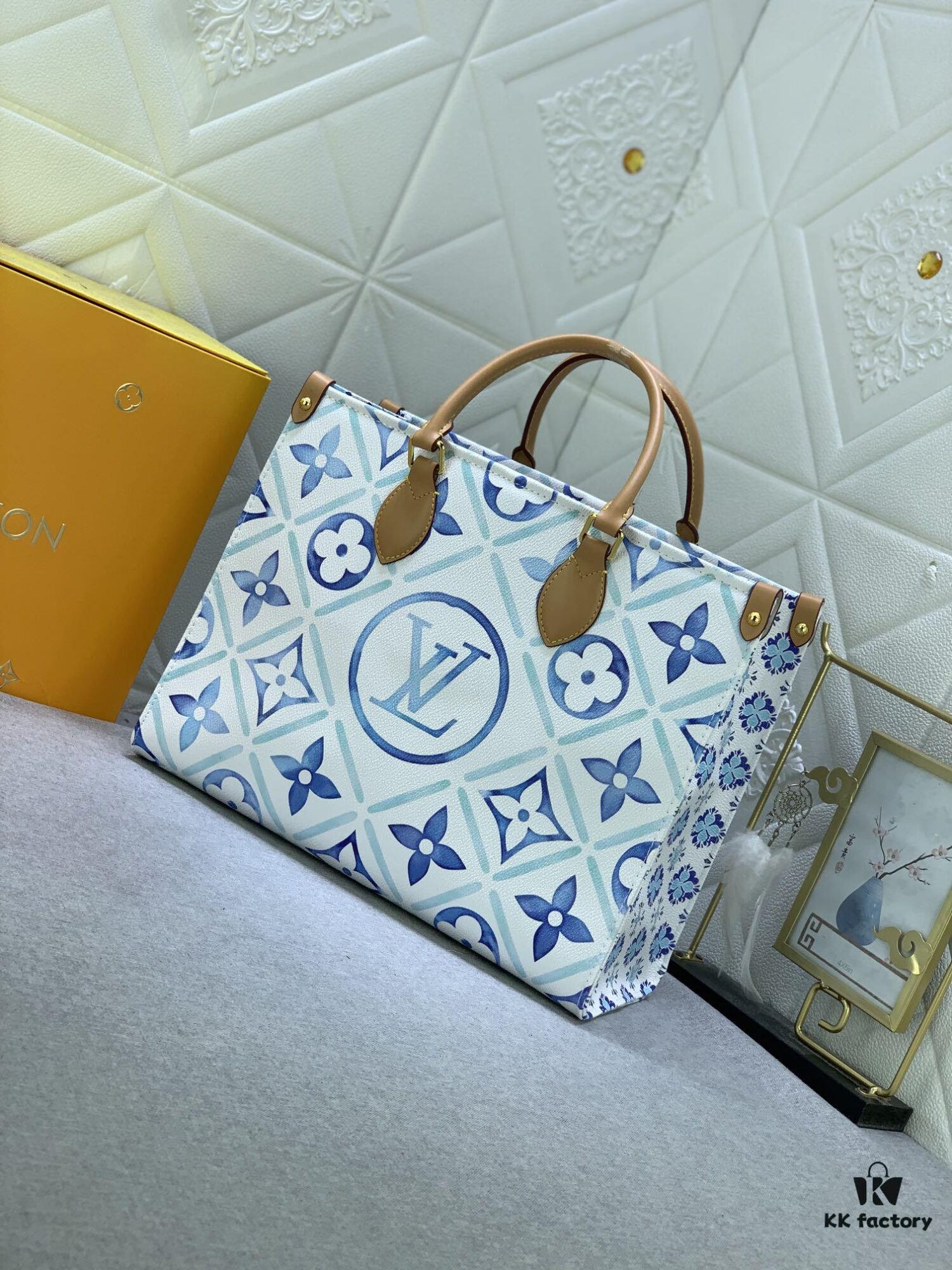 693066bb6e68136f4d9a48df Upgraded Original M11262 M45495 M44571 OnTheGo Medium Tote Bag in Monogram Tiles Canvas with Watercolor Effect