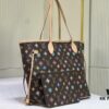 693066ec6e68136f4d9a4933 Monogram Tote MM Handbag with Monochrome Stripes and LVs on Pink Background