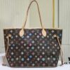 693066ee6e68136f4d9a4935 Monogram Tote MM Handbag with Monochrome Stripes and LVs on Pink Background