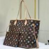 693066f46e68136f4d9a4941 Monogram Tote MM Handbag with Monochrome Stripes and LVs on Pink Background