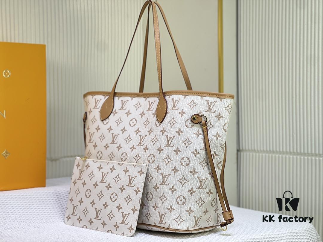 693066f66e68136f4d9a4944 M45684 M45685 M40995 Tote MM Handbag with Monogram Stripe in Cream and Pink Background