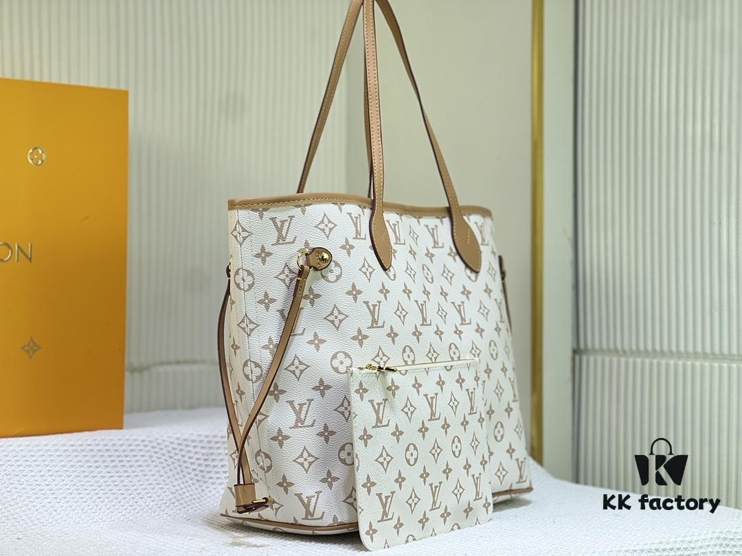 693066f76e68136f4d9a4946 M45684 M45685 M40995 Tote MM Handbag with Monogram Stripe in Cream and Pink Background