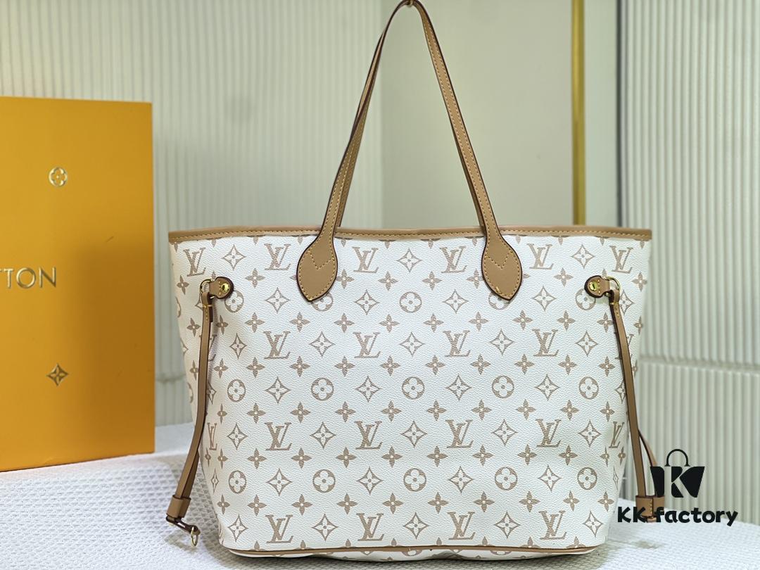 693066f76e68136f4d9a4947 M45684 M45685 M40995 Tote MM Handbag with Monogram Stripe in Cream and Pink Background