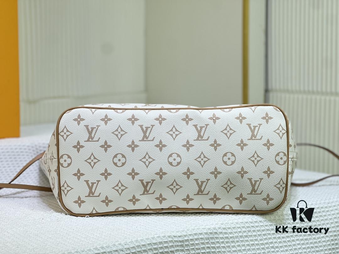 693066f96e68136f4d9a4948 M45684 M45685 M40995 Tote MM Handbag with Monogram Stripe in Cream and Pink Background