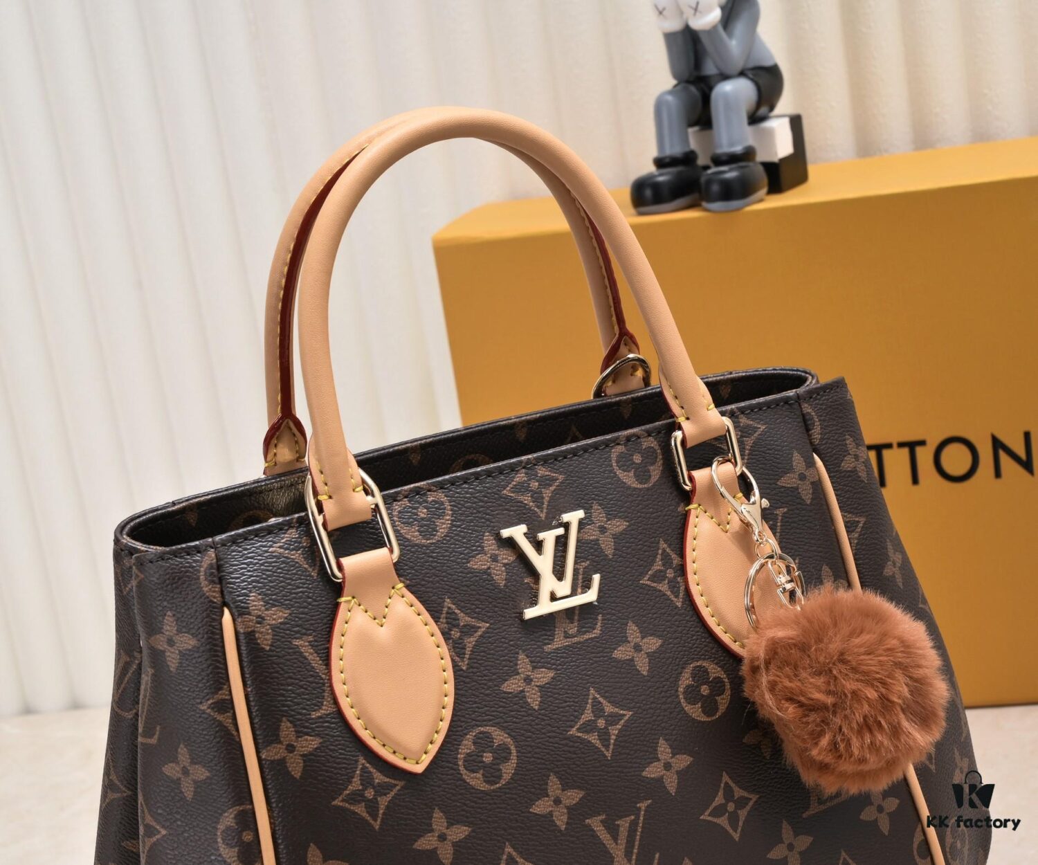 Exclusive Real Shot - Upgraded Version ‼️ LV Monogram with Leather Trim Handheld, Shoulder and Crossbody Bag Model 58188 with Long Strap, 2022 New Fashion Women's Bag, Monogram Genuine Leather Strap Tote Bag, Large Capacity [Strong] Size 33-22-16cm