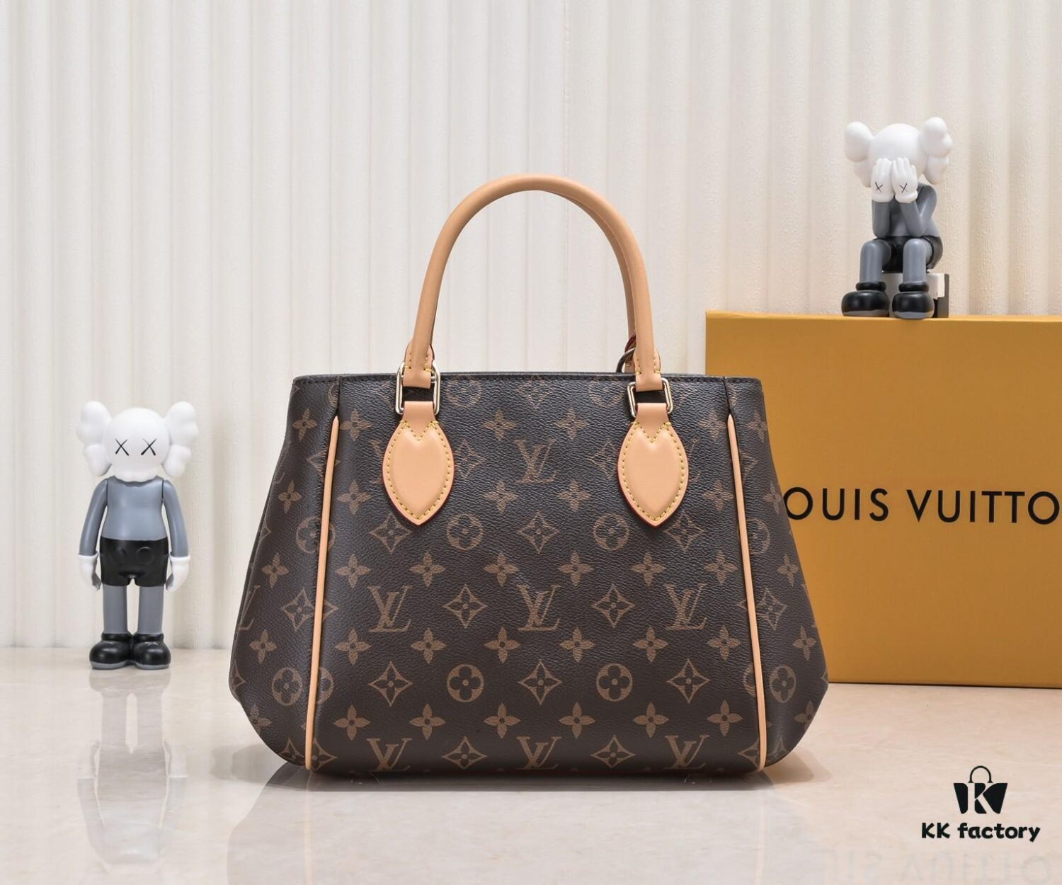 Exclusive Real Shot - Upgraded Version ‼️ LV Monogram with Leather Trim Handheld, Shoulder and Crossbody Bag Model 58188 with Long Strap, 2022 New Fashion Women's Bag, Monogram Genuine Leather Strap Tote Bag, Large Capacity [Strong] Size 33-22-16cm