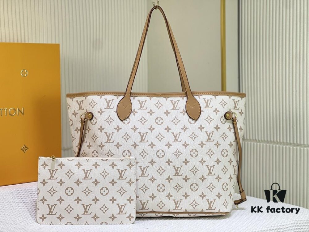 693067146e68136f4d9a4973 M45684 M45685 M40995 Tote MM Handbag with Monogram Stripe in Cream and Pink Background