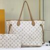 693067146e68136f4d9a4973 M45684 M45685 M40995 Tote MM Handbag with Monogram Stripe in Cream and Pink Background