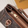 Exclusive Real Shot - Upgraded Version ‼️ LV Monogram with Leather Trim Tote Shoulder Crossbody Bag Model 58188, Includes Long Strap, 2022 New Fashion Women's Bag, Monogram Pattern with Genuine Leather Strap, Large Capacity [Strong], Size 33-22-16cm
