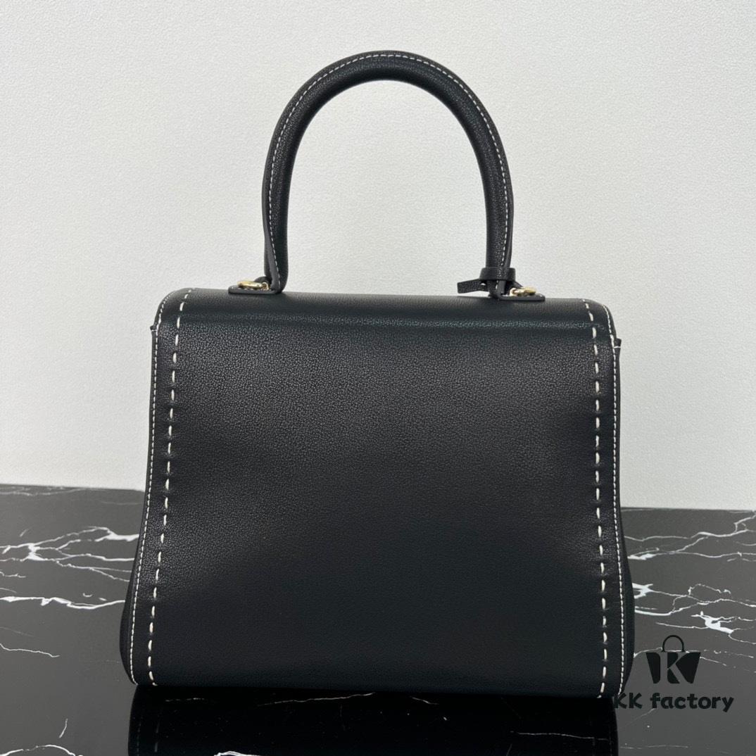 693068236e68136f4d9a4b30 Delvaux 2024 Spring-Summer Exposed Stitching Collection Brillant PM in Caramel Rodeo Calf Leather
