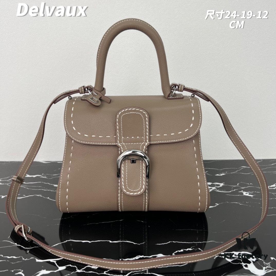 693068366e68136f4d9a4b52 Delvaux 2024 Spring-Summer Exposed Stitching Collection Brillant PM in Caramel Rodeo Calf Leather