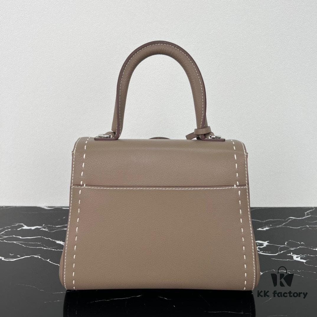 693068396e68136f4d9a4b53 Delvaux 2024 Spring-Summer Exposed Stitching Collection Brillant PM in Caramel Rodeo Calf Leather