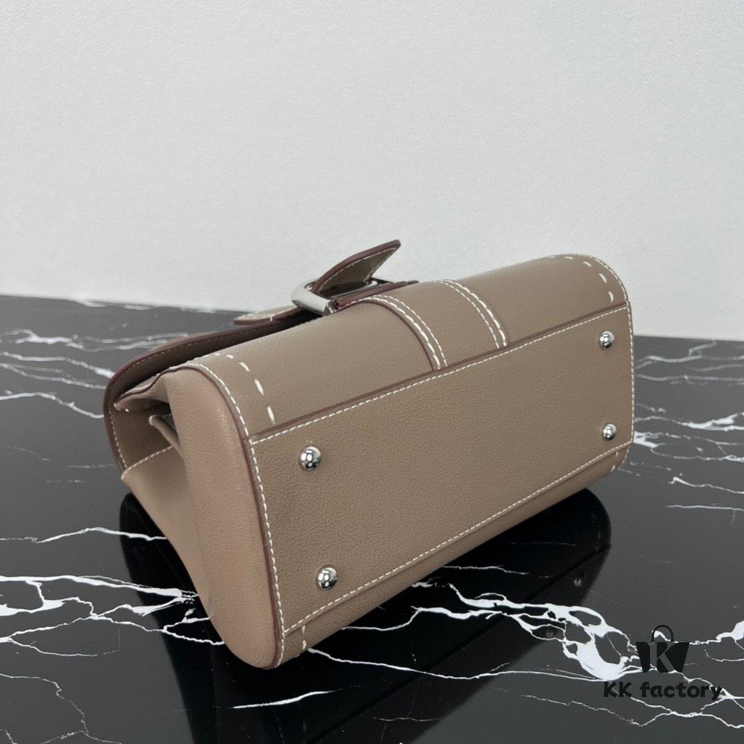 6930683a6e68136f4d9a4b54 Delvaux 2024 Spring-Summer Exposed Stitching Collection Brillant PM in Caramel Rodeo Calf Leather