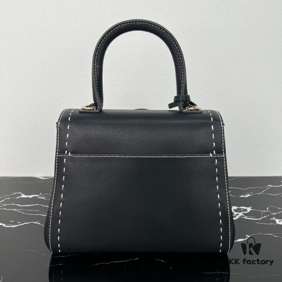 Delvaux 2024 Spring-Summer Exposed Stitching Collection Brillant PM Bag in Caramel