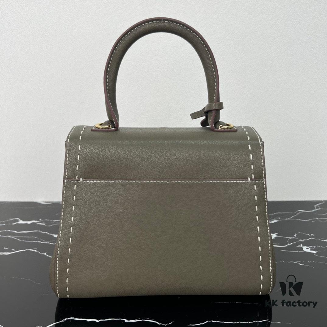 6930684a6e68136f4d9a4b6f Delvaux 2024 Spring-Summer Exposed Stitching Collection Brillant PM in Caramel Rodeo Calf Leather