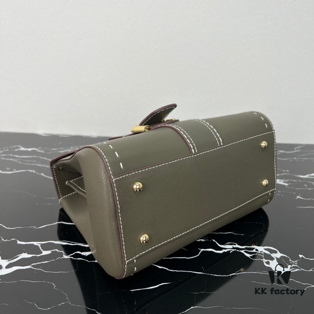 6930684b6e68136f4d9a4b70 Delvaux 2024 Spring-Summer Exposed Stitching Collection Brillant PM in Caramel Rodeo Calf Leather