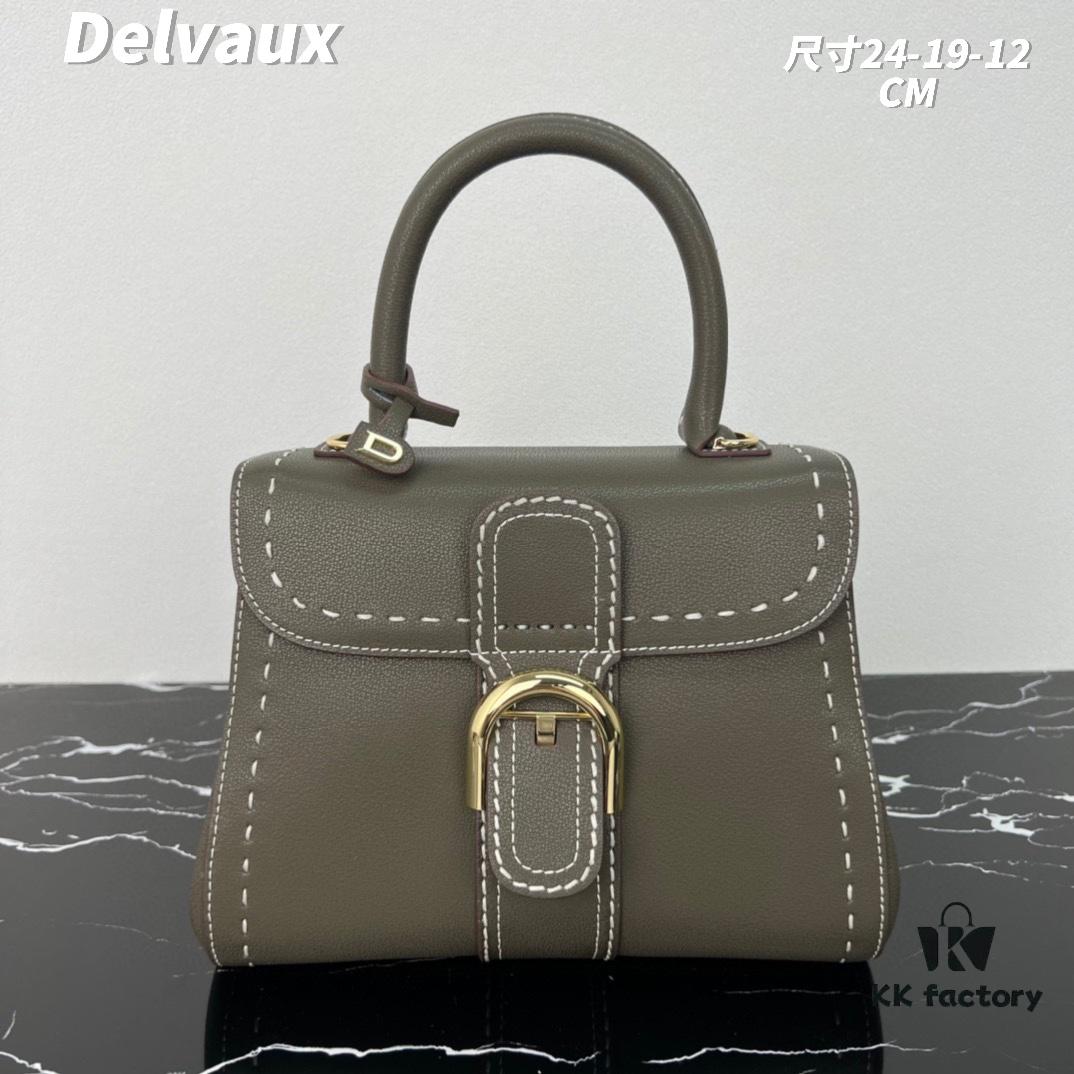 6930684e6e68136f4d9a4b75 Delvaux 2024 Spring-Summer Exposed Stitching Collection Brillant PM in Caramel Rodeo Calf Leather