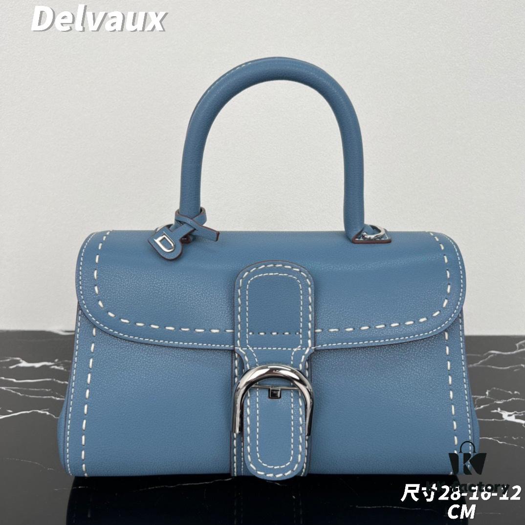 693068536e68136f4d9a4b7d Delvaux 2024 Spring-Summer Exposed Stitching Collection Brillant PM in Caramel Rodeo Calf Leather