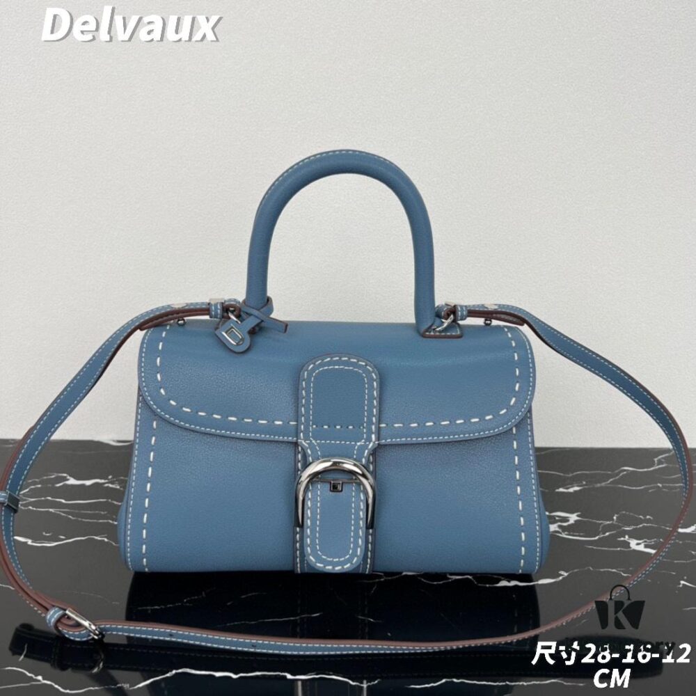 693068536e68136f4d9a4b7f Delvaux 2024 Spring-Summer Exposed Stitching Collection Brillant PM in Caramel Rodeo Calf Leather