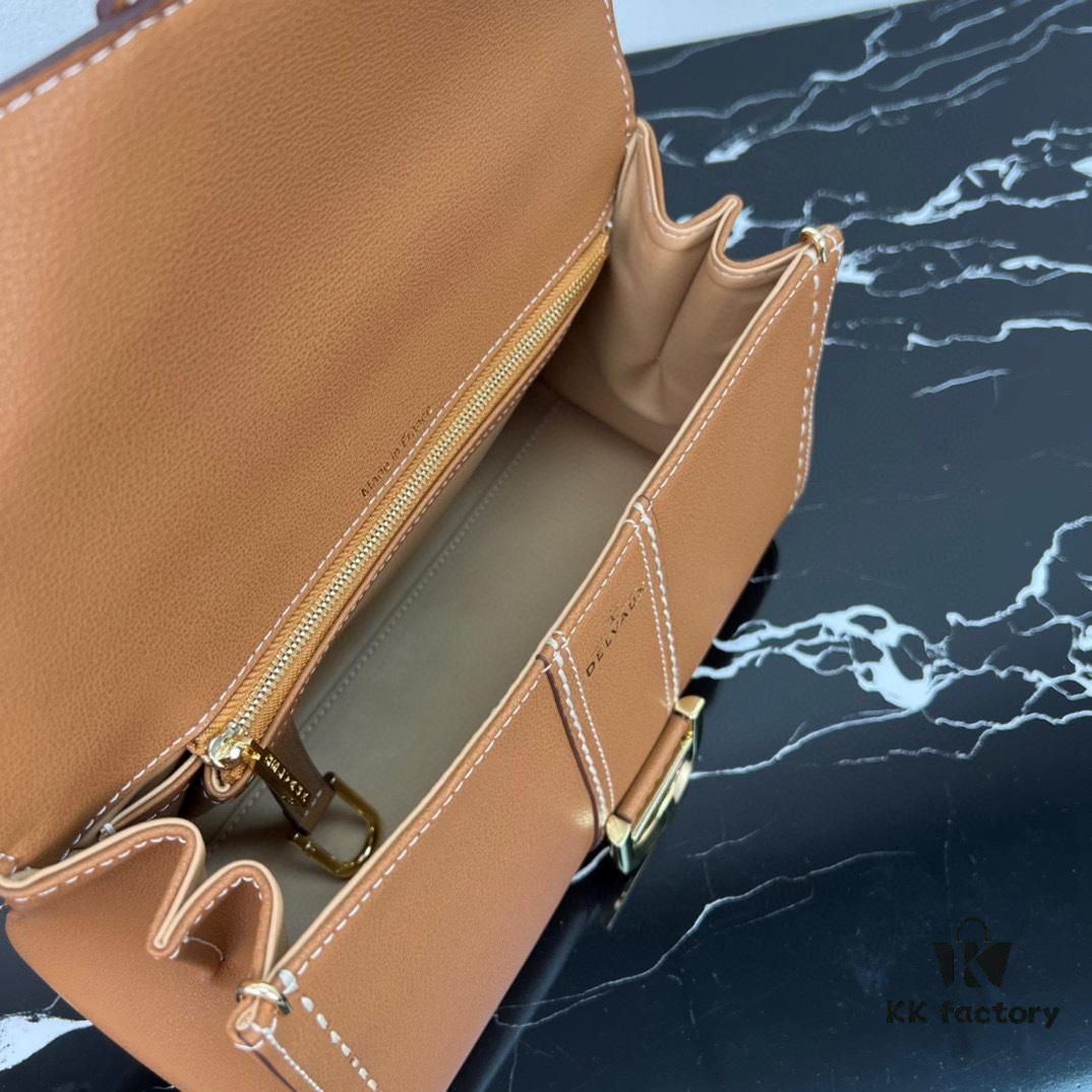 6930685c6e68136f4d9a4b8d Delvaux 2024 Spring-Summer Exotic Stitching Collection Brillant PM in Caramel Rodeo Calf Leather