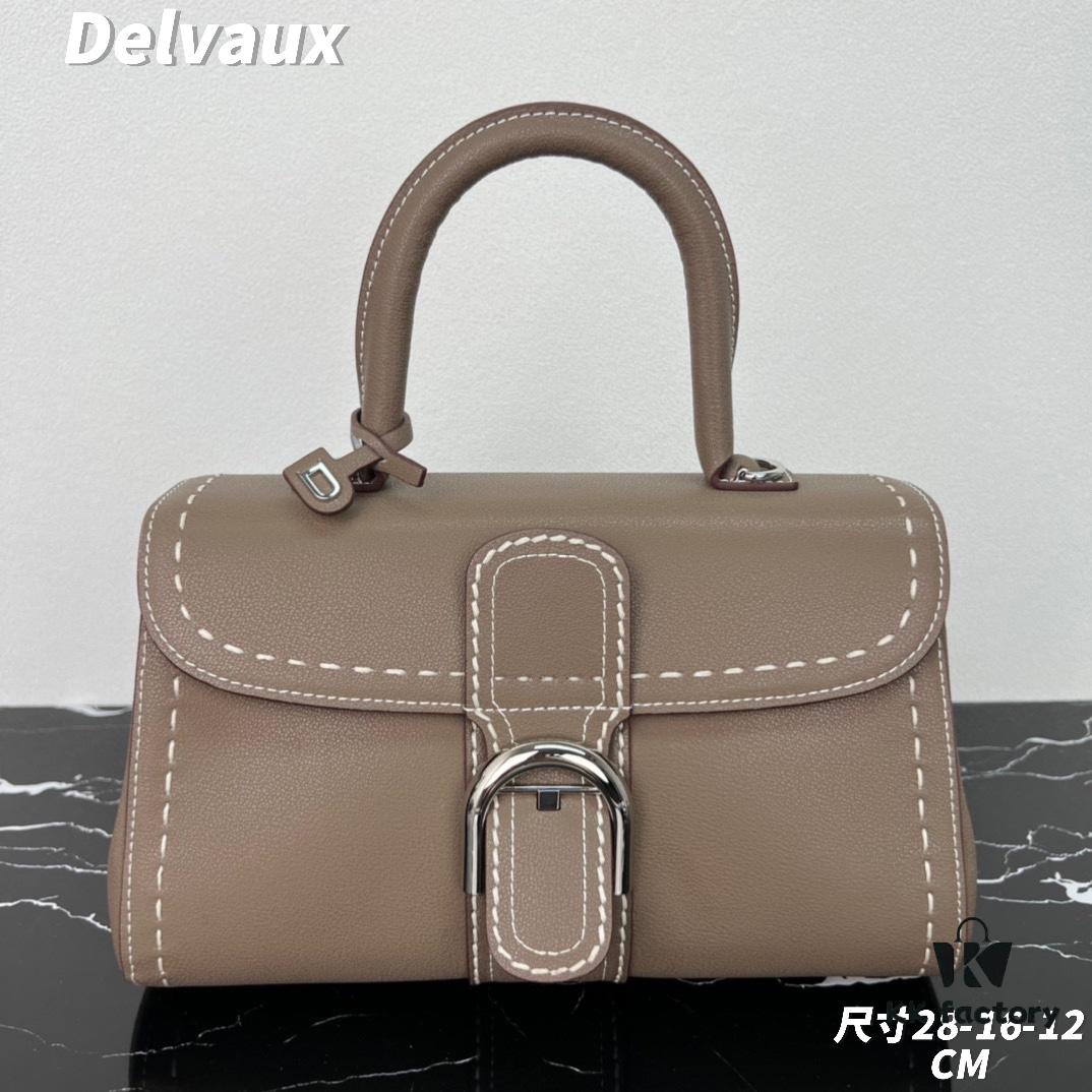 6930685d6e68136f4d9a4b8e Delvaux 2024 Spring/Summer Hand-Stitched Collection Brillant PM in Caramel Rodeo Calf Leather