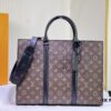 M45265 Black Floral, Aged Floral, Black Check - Sac Plat Horizontal Zippé Briefcase