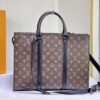 M45265 Black Floral, Aged Floral, Black Check - Sac Plat Horizontal Zippé Briefcase