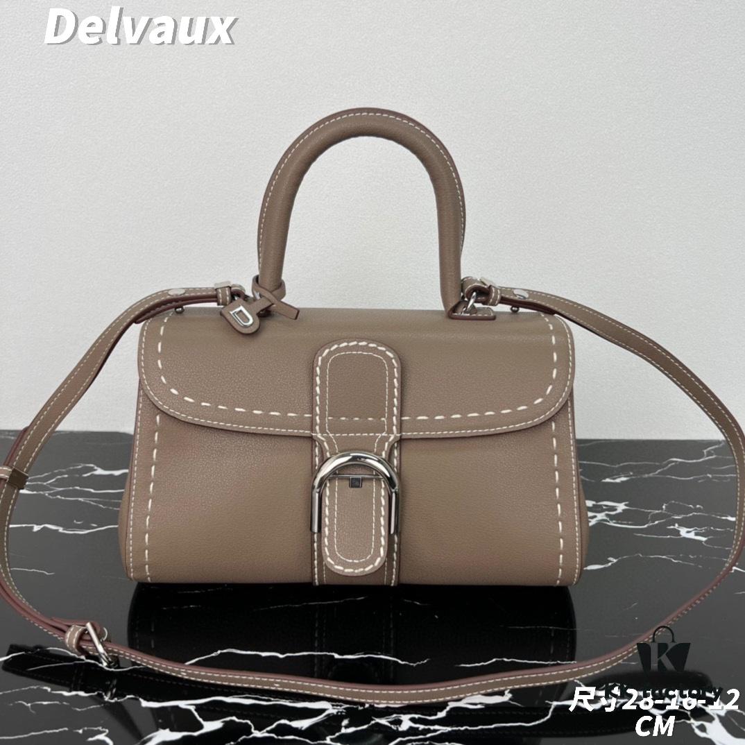 693068776e68136f4d9a4bb3 Delvaux 2024 Spring/Summer Hand-Stitched Collection Brillant PM in Caramel Rodeo Calf Leather
