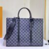 M45265 Black Floral, Aged Floral, Black Checkered | Sac Plat Horizontal Zippé Briefcase
