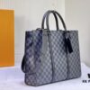 M45265 Black Floral, Aged Floral, Black Checkered | Sac Plat Horizontal Zippé Briefcase